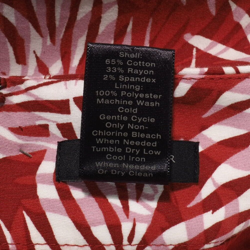 Ann Taylor Factory Womens Tropical Leaf Print Skirt Size 12 Red & White - Picture 7 of 7